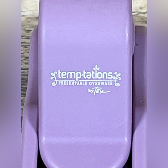 Temptations Presentable Ovenware Tara Tongs Purple White Floral Serving Flatware - Picture 6 of 9